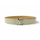 CEINTURE LOUIS VUITTON M9605 LOGO LV EN CUIR EPI CREME T 80 CM LEATHER BELT 675€