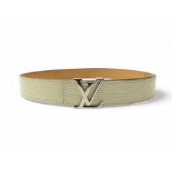 CEINTURE LOUIS VUITTON M9605 LOGO LV EN CUIR EPI CREME T 80 CM LEATHER BELT 675€