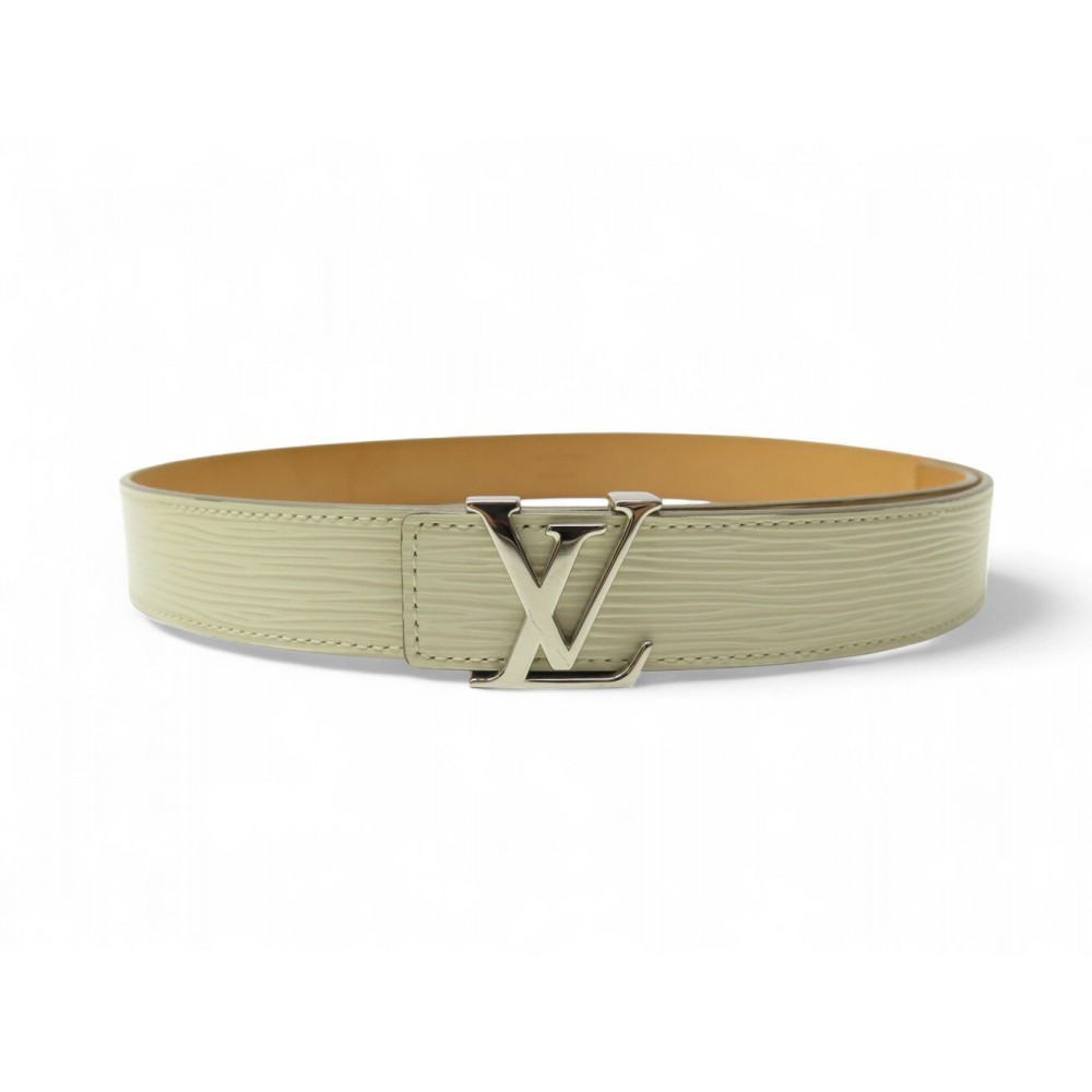 CEINTURE LOUIS VUITTON M9605 LOGO LV EN CUIR EPI CREME T 80 CM LEATHER BELT 675€