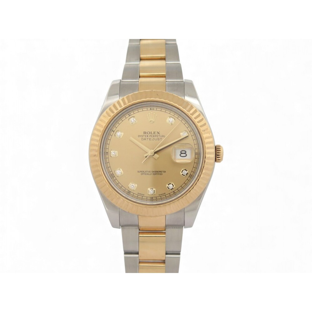MONTRE ROLEX 116333 DATEJUST II 41MM OYSTER OR ACIER DIAMANTS AUTOMATIQUE 17350€