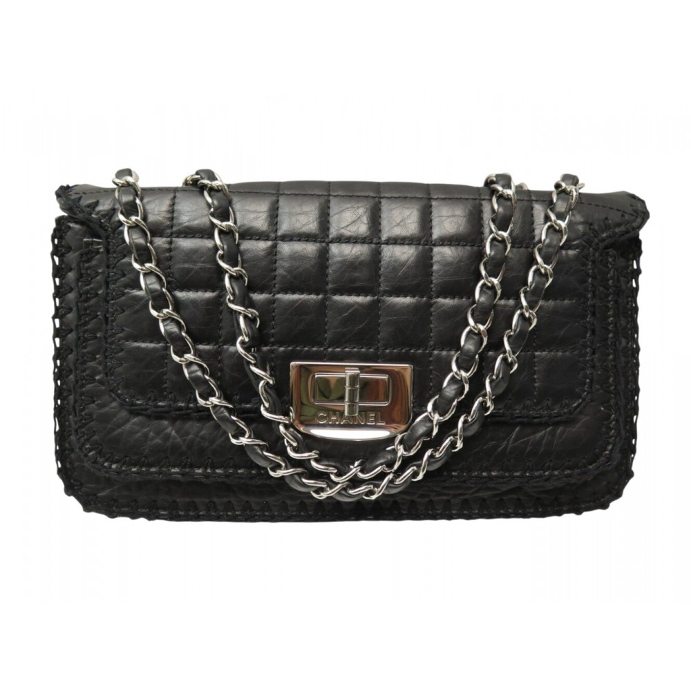 SAC A MAIN CHANEL 2.55 CHOCOLATE BAR MADEMOISELLE BANDOULIERE NOIR PURSE 6800€