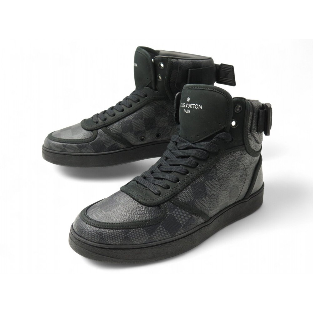 NEUF CHAUSSURES BASKET LOUIS VUITTON RIVOLI DAMIER GRAPHITE 5 39 SNEAKER 870€