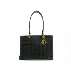 VINTAGE SAC A MAIN CHRISTIAN DIOR LADY CABAS TOILE CANNAGE NOIR TOTE BAG 5400€