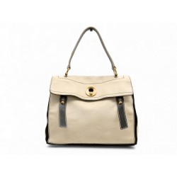 SAC A MAIN YVES SAINT LAURENT MUSE TWO 229680 EN CUIR GRAINE ECRU HAND BAG 2050€