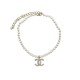 NEUF COLLIER CHANEL LOGO CC 2024 EN PERLES ET METAL DORE PEARLS NECKLACE 1290€