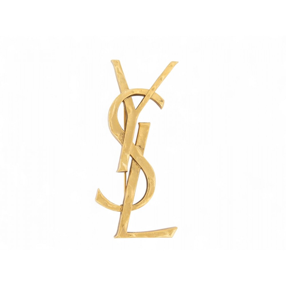 NEUF BROCHE SAINT LAURENT CASSANDRE METAL DORE 851079Y15007005 GOLD BROOCH 450€