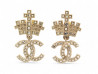 boucles d'oreilles chanel ab6559 couronnes logo