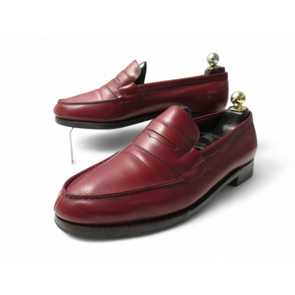 CHAUSSURES JM WESTON MOCASSINS 180 7.5E 41.5 L 42 EN CUIR BORDEAUX LOAFERS 780€