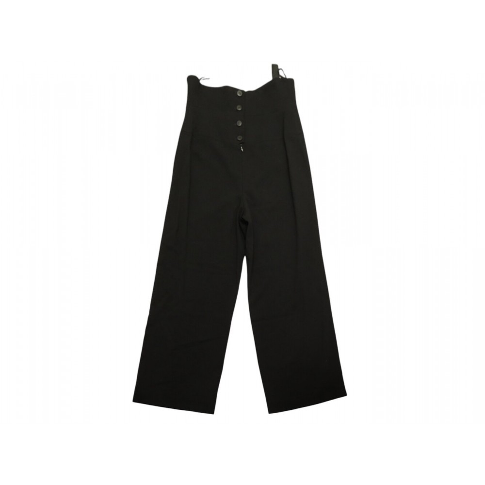 NEUF PANTALON CHANEL TAILLE HAUTE P10856V05948 M 40 NOIR LAINE BLACK PANTS 3500€