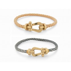 BRACELET FRED FORCE 10 GM MANILLE OR JAUNE 18K T 18 CM 2 CORDONS BANGLE 3850€