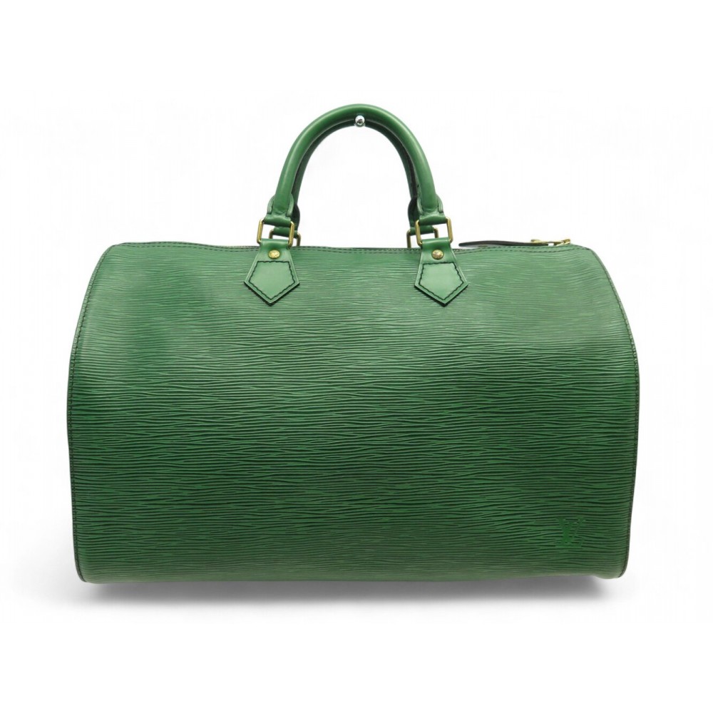 VINTAGE SAC A MAIN LOUIS VUITTON SPEEDY 35 M42994 CUIR EPI VERT HAND BAG 1700€