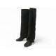 CHAUSSURES CHANEL BOTTES GUETRES MATELASSEES SHARK G28029 37.5 DAIM BOOTS 2250€