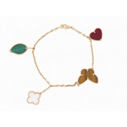 BRACELET VAN CLEEF & ARPELS LUCKY ALHAMBRA 4 MOTIFS 18.5 CM OR JAUNE 18K 6100€