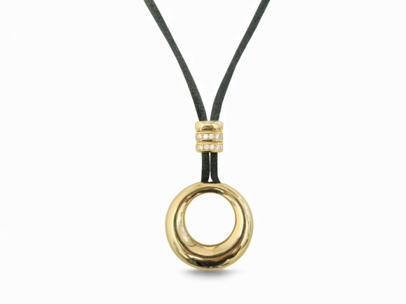 collier chaumet pendentif anneau gm diamants 0.24ct or