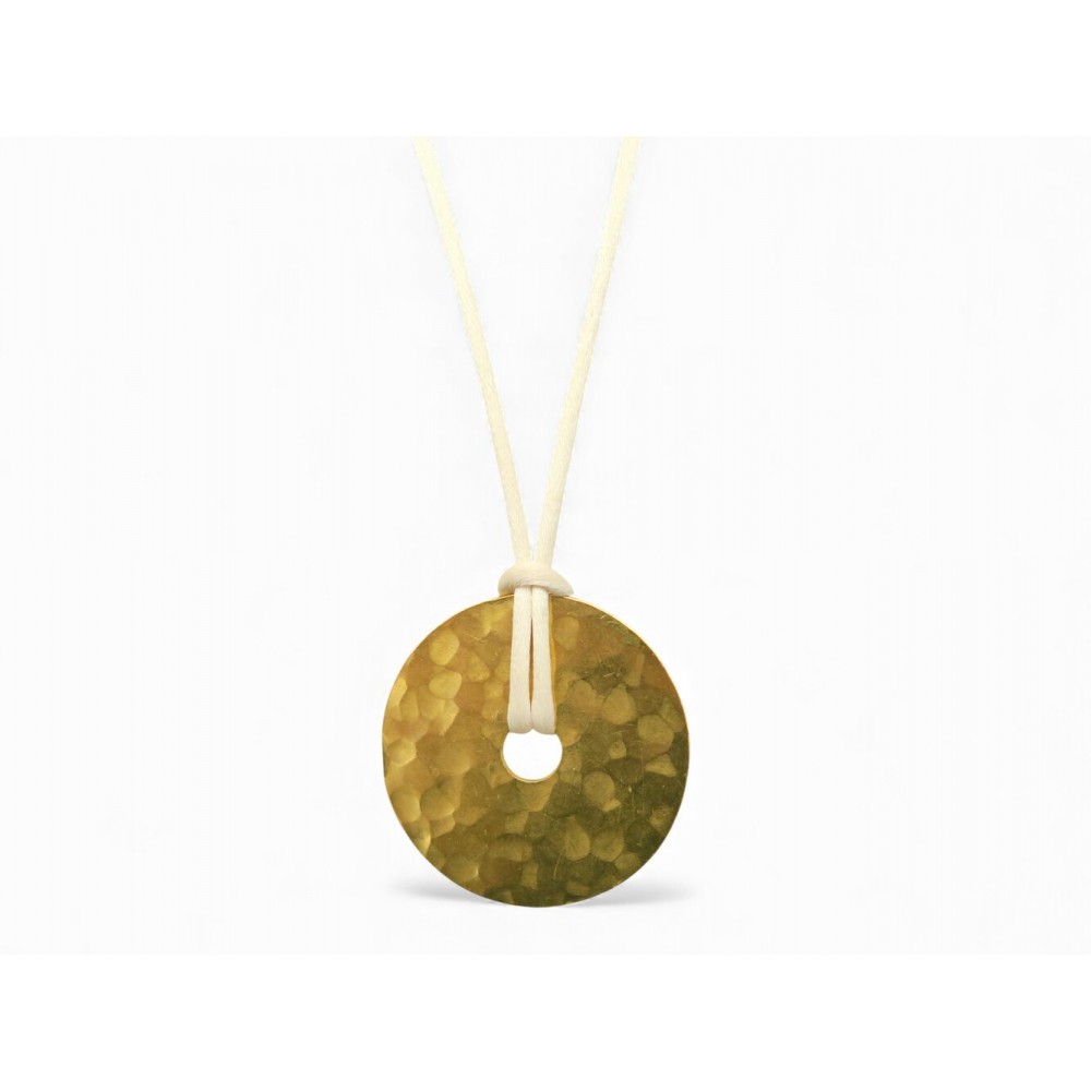COLLIER DINH VAN PENDENTIF PI 40 MM OR JAUNE 24K MARTELE PENDANT NECKLACE 5500€