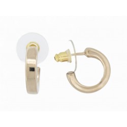 BOUCLES D'OREILLES CHANEL CREOLES CLOUS EN METAL DORE 2021 HOOP EARRINGS 530€