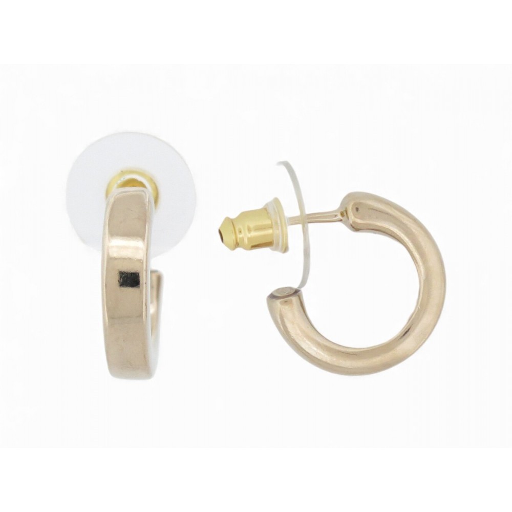 BOUCLES D'OREILLES CHANEL CREOLES CLOUS EN METAL DORE 2021 HOOP EARRINGS 530€