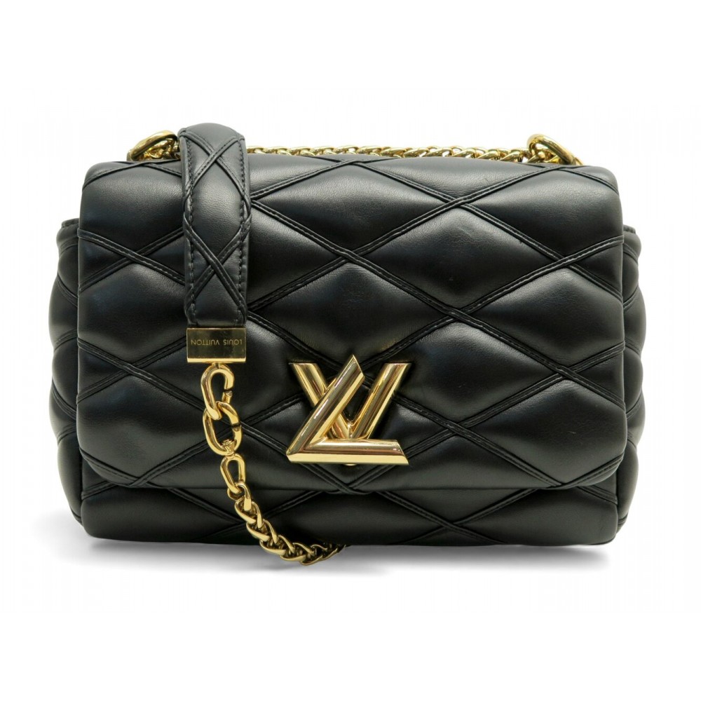 SAC A MAIN LOUIS VUITTON GO-14 MM MALLETAGE EN CUIR NOIR BANDOULIERE BAG 6200€