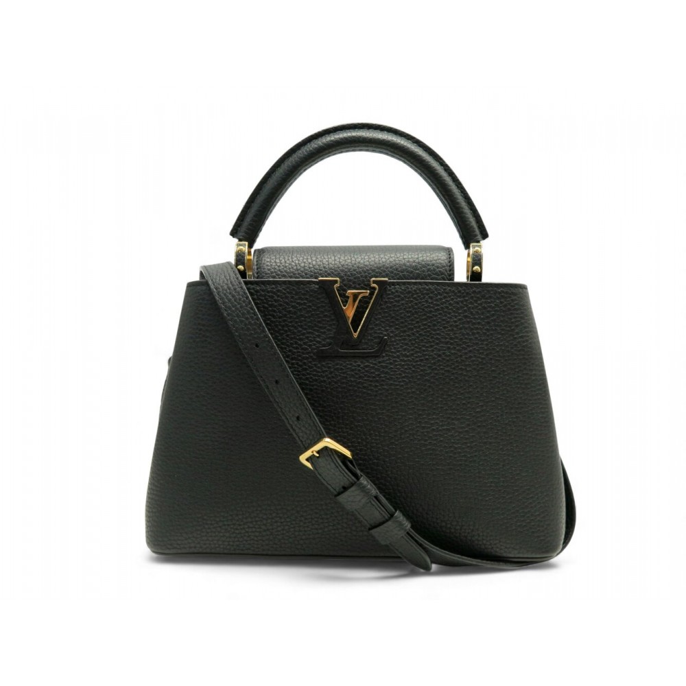 NEUF SAC A MAIN LOUIS VUITTON CAPUCINES BB M24728 EN CUIR NOIR BANDOULIERE 6100€