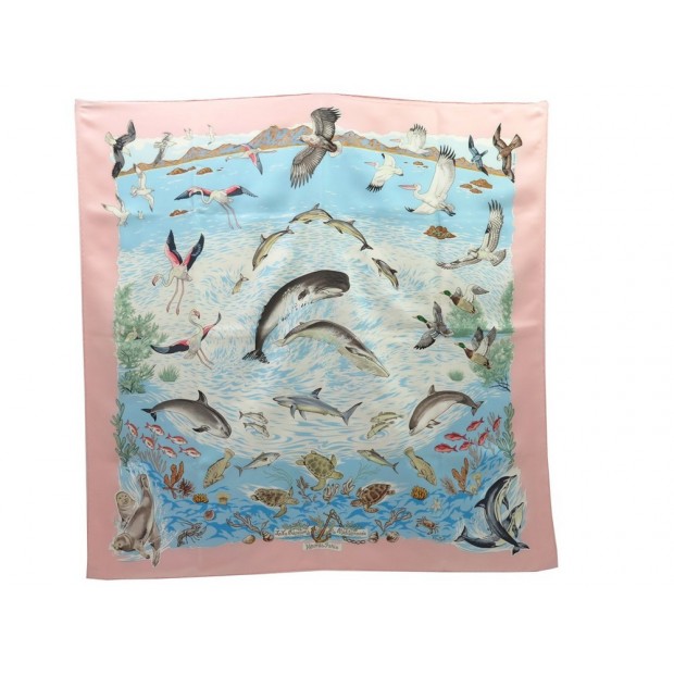 FOULARD HERMES LA VIE PRECIEUSE DE LA MEDITERRANEE DALLET CARRE SOIE SCARF 350€