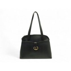 VINTAGE SAC A MAIN CHRISTIAN DIOR TROTTER LOGO CD CUIR GRAINE NOIR HANDBAG 1500€