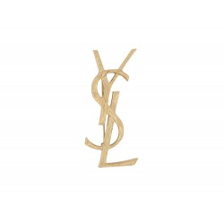 NEUF BROCHE SAINT LAURENT 748486 CASSANDRE MONOGRAMME YSL METAL DORE BROOCH 380€