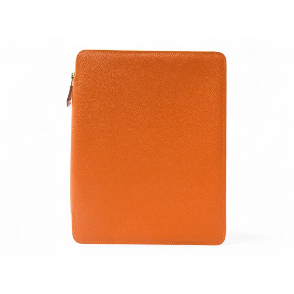NEUF ETUI HERMES IPAD MINI 10 POUCES COUVERTURE E-ZIP EN CUIR EPSOM ORANGE 1090€