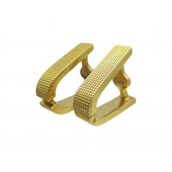 BOUTONS DE MANCHETTES GUILLOCHES POINTES DE DIAMANT OR JAUNE 18K 12GR CUFFLINKS