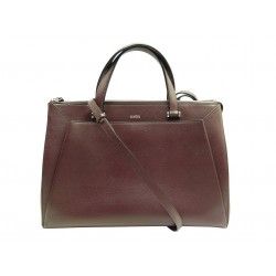 SAC A MAIN LANCEL LISON A07894 EN CUIR GRAINE BORDEAUX BANDOULIERE PURSE 750€