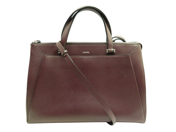sac a main lancel lison a07894 en cuir graine bordeaux