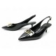 CHAUSSURES LOUIS VUITTON INSIDER SLINGBACK 1A66C0 CUIR VERNIS NOIR LOGO LV 965€