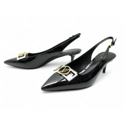 CHAUSSURES LOUIS VUITTON INSIDER SLINGBACK 1A66C0 CUIR VERNIS NOIR LOGO LV 965€