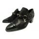NEUF CHAUSSURES CHANEL G34219 MOCASSINS A TALON 37.5 EN DAIM NOIR SHOES 1400€