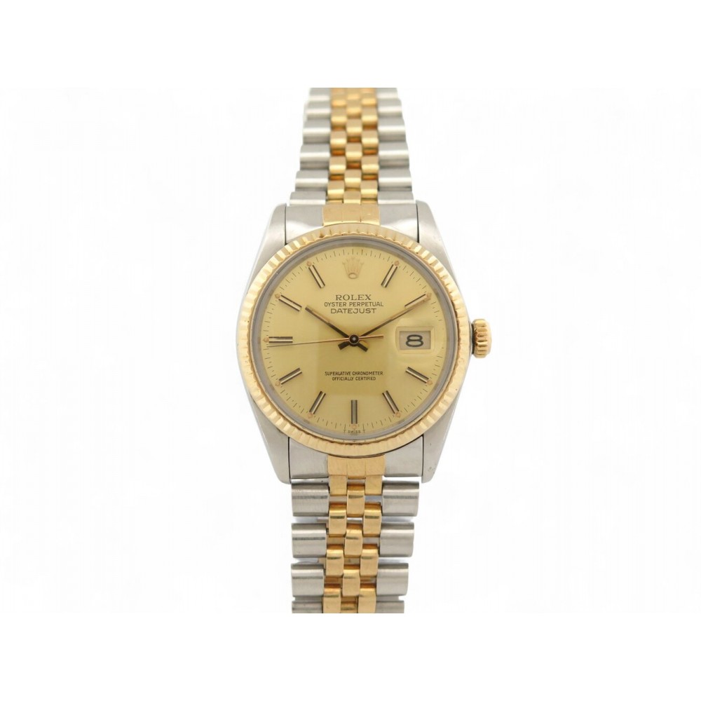 VINTAGE MONTRE ROLEX DATEJUST 16013 36 MM OR ET ACIER JUBILE AUTOMATIQUE WATCH