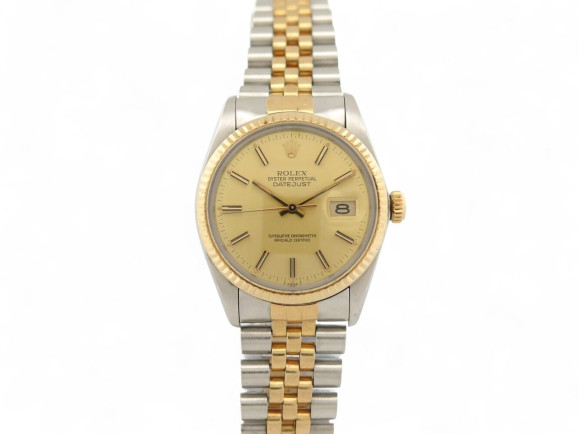 montre rolex datejust 16013 36 mm or et acier