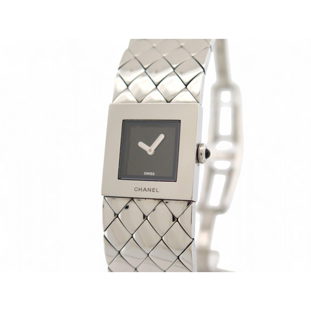 NEUF VINTAGE MONTRE CHANEL MATELASSE H0009 19MM EN ACIER QUARTZ LADY WATCH 3040€