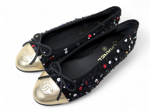  chaussures chanel ballerines logo cc g02819 35.5