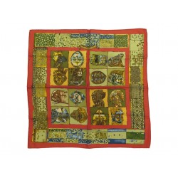 NEUF FOULARD HERMES GAVROCHE PERSONA CARRE 45 CM EN SOIE ROUGE SCARF NEW 240€