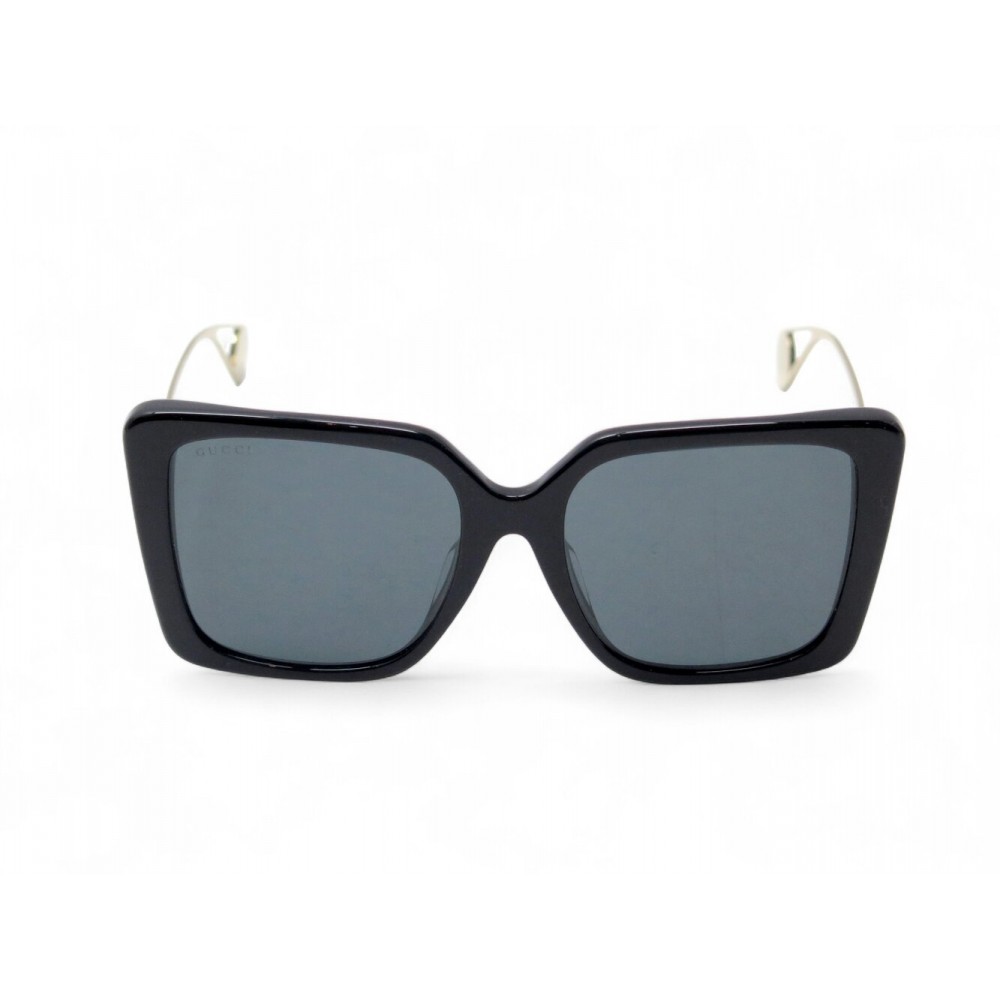 LUNETTES DE SOLEIL GUCCI CARREES LOGO GG GG0435S PLASTIQUE NOIR SUNGLASSES 450€