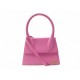 SAC A MAIN JACQUEMUS LE GRAND CHIQUITO GM EN CUIR ROSE BANDOULIERE HAND BAG 850€