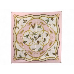 VINTAGE FOULARD HERMES LA CLE DES CHAMPS CARRE 90 SOIE BROCHEE SILK SCARF 530€