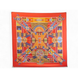 NEUF FOULARD HERMES L'ART INDIEN DES PLAINES CARRE 90 CM MULTICOLORE SCARF 530€