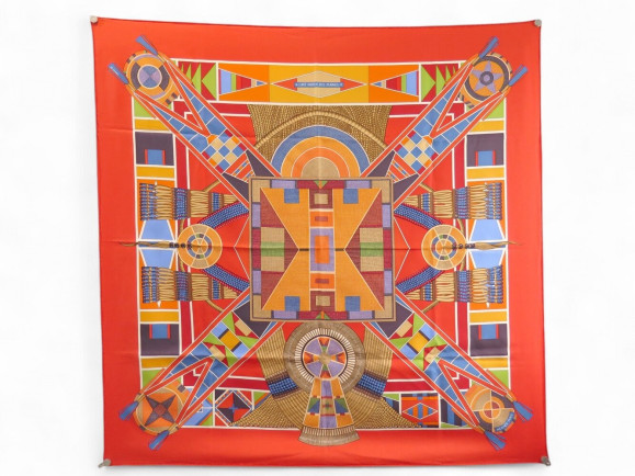 foulard hermes l'art indien des plaines carre 90