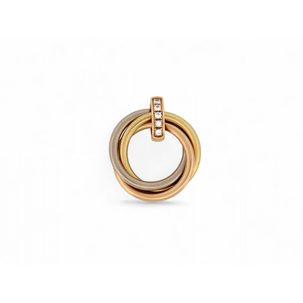 PENDENTIF CARTIER TRINITY 3 ORS 18K 5 DIAMANTS 0.06CT DIAMOND GOLD PENDANT 3150€