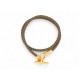 NEUF BRACELET HERMES GLENAN DOUBLE TOUR H071689Fv18T3 CUIR ETOUPE BANGLE 355€