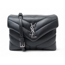 NEUF SAC A MAIN SAINT LAURENT LOULOU TOY 678401 CUIR NOIR BANDOULIERE BAG 1550€