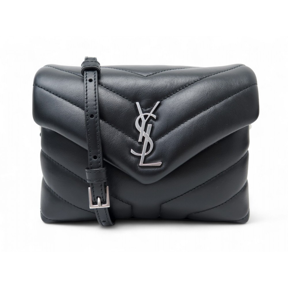 NEUF SAC A MAIN SAINT LAURENT LOULOU TOY 678401 CUIR NOIR BANDOULIERE BAG 1550€