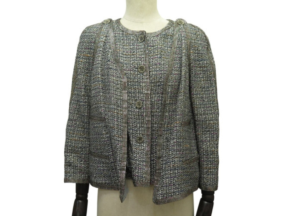 veste chanel avec bolero 38 m en tweed lesage cristaux