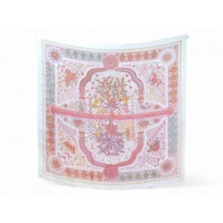 NEUF FOULARD HERMES CHALE MOUSSELINE DE SOIE 140 CM AUX PORTES DU PALAIS SILK