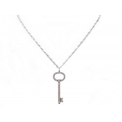 COLLIER PENDENTIF TIFFANY & CO CLEF CLE PLATINE DIAMANTS 8.8G KEY NECKLACE 4200